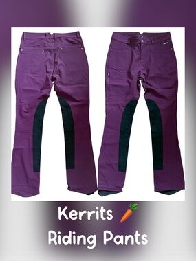 BRAND NEW!! Kerrits Plum Equestrian Breeches with Black Seat/Inner Leg Panels